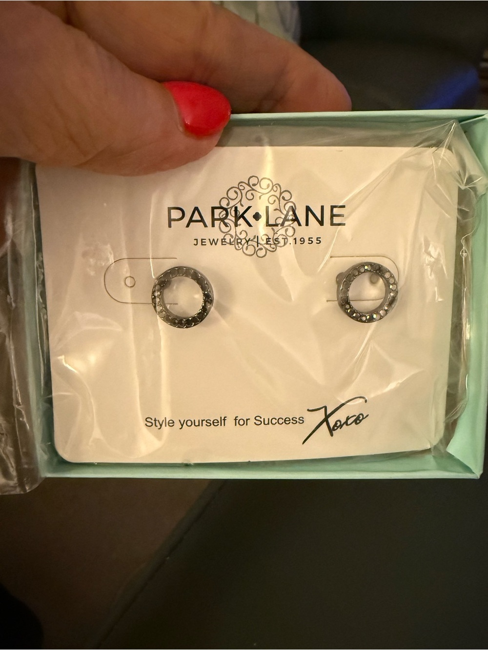 PARK LANE ROO EARRINGS - HEMATITE ONLY NIP